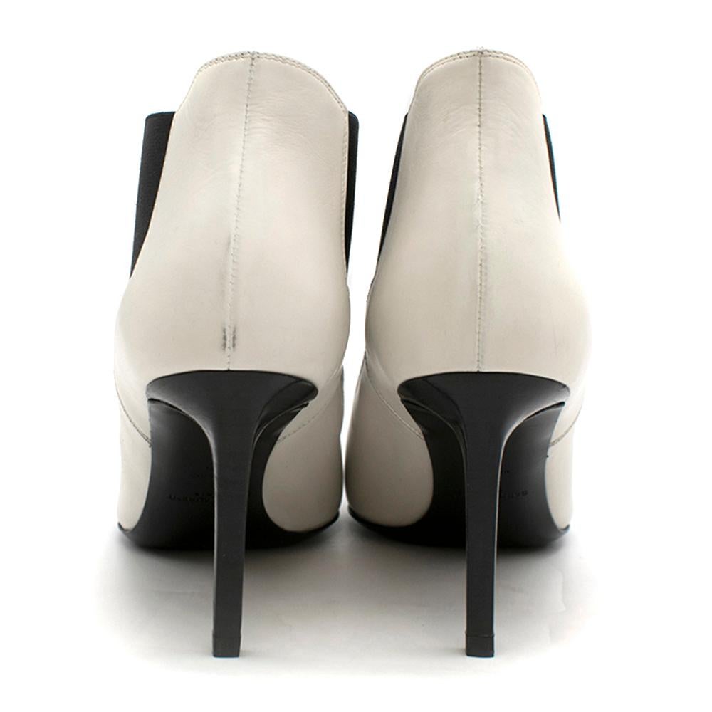 Women's Saint Laurent White Leather Chelsea Ankle Boots SIZE 37