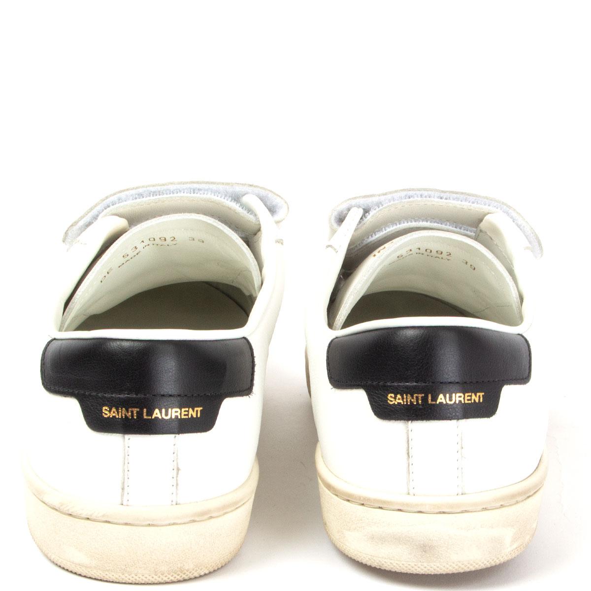 SAINT LAURENT cuero blanco CLASSIC COURT VELCRO Zapatillas Zapatos 39 en Excelente Estado en Zürich, CH