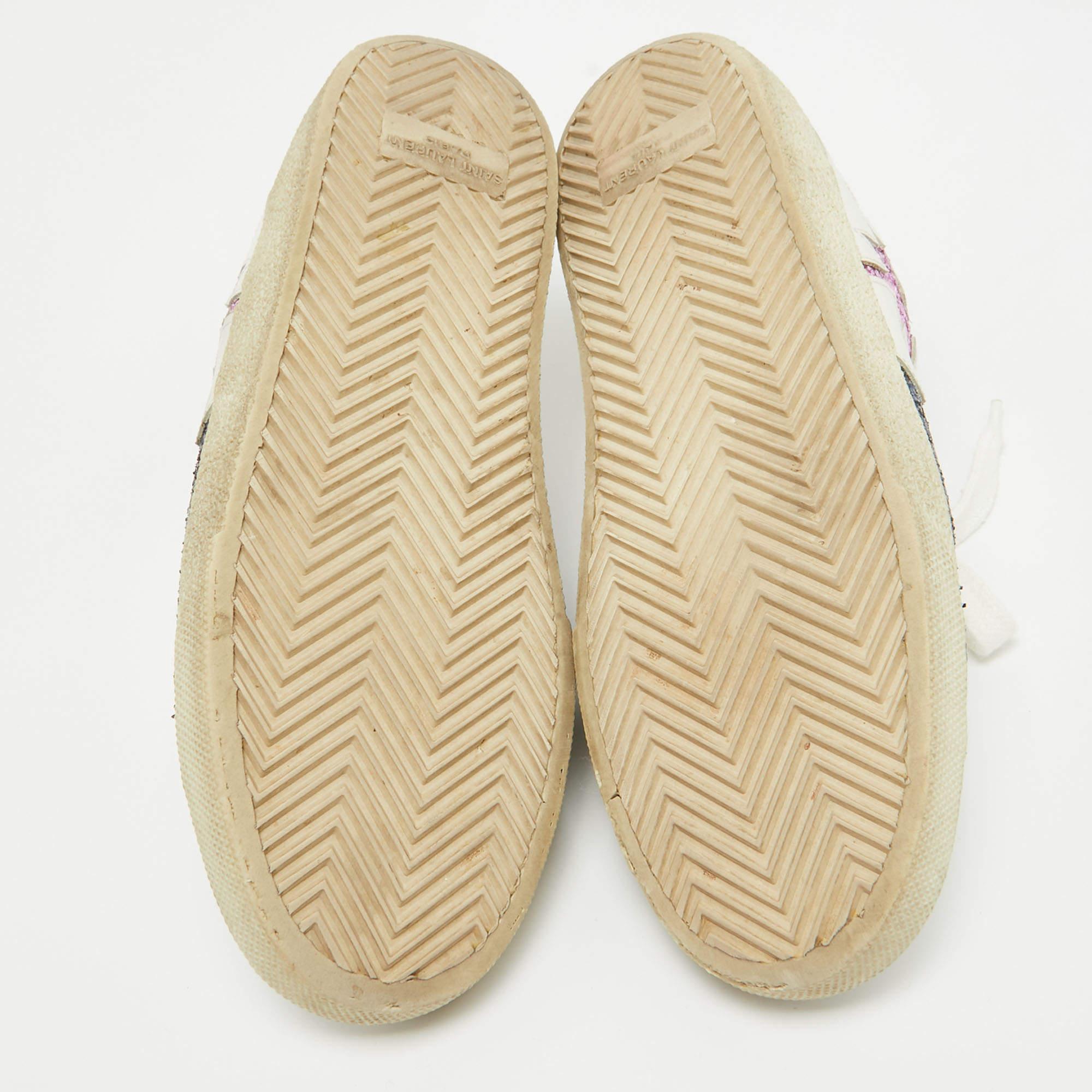 Saint Laurent White Leather Court Classic Sneakers Size 37 2