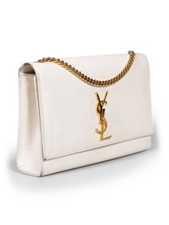 Saint Laurent White Leather Kate Medium Shoulder Bag