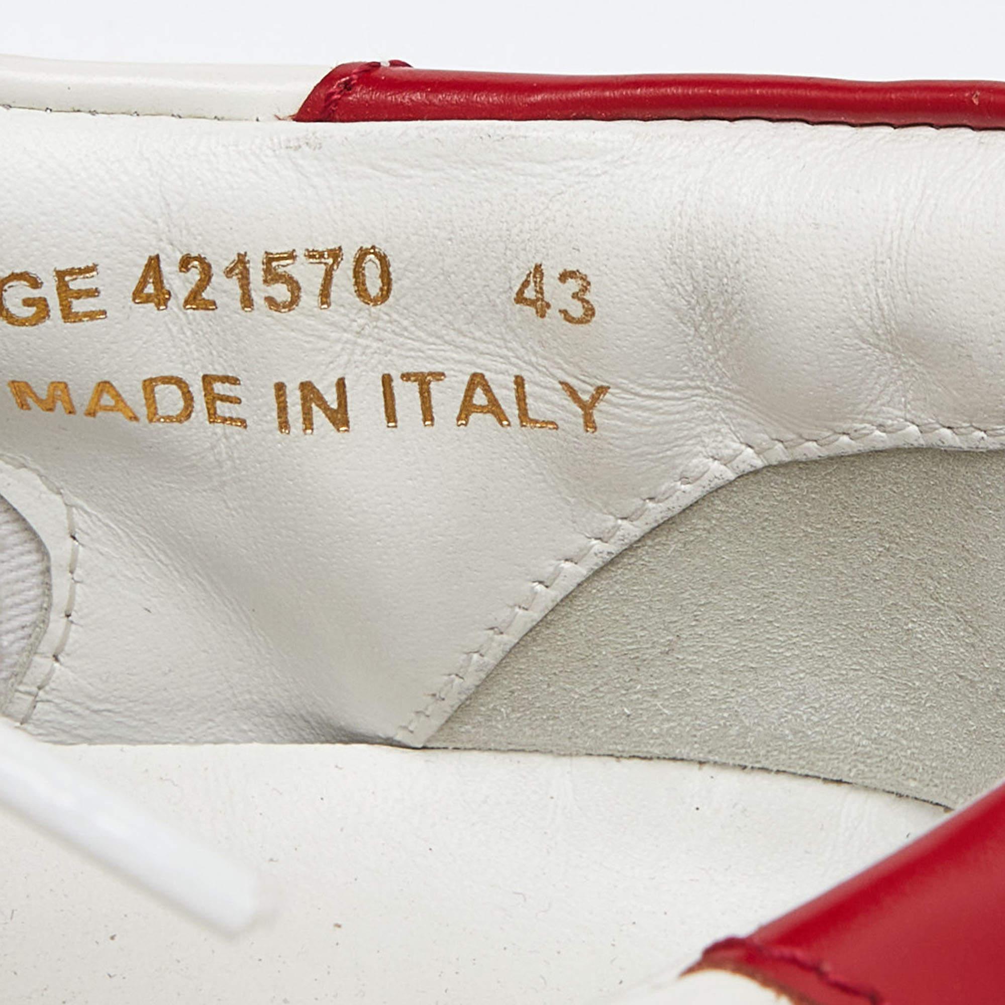 Saint Laurent White Leather Lace Up Sneakers Size 43 In Fair Condition For Sale In Dubai, Al Qouz 2