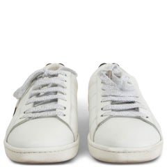 SAINT LAURENT white leather LIPS CLASSIC COURT Sneakers Shoes 39.5