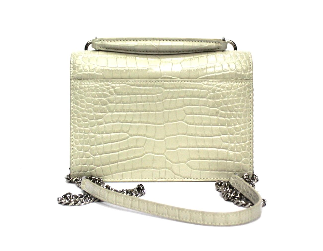 white leather bags