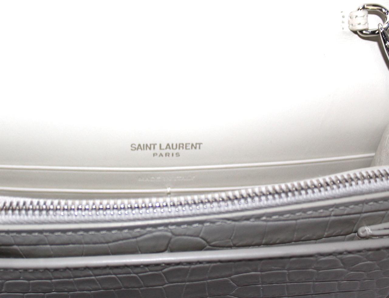 Saint Laurent White Leather Sunset Bag In New Condition In Torre Del Greco, IT