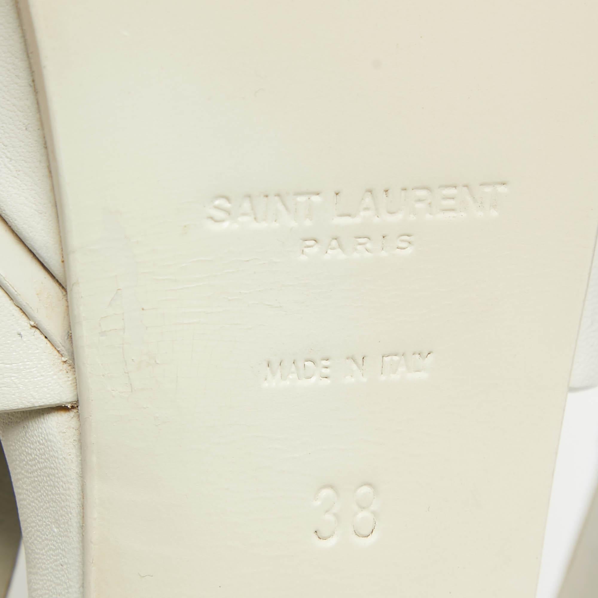 Saint Laurent Sandalias con tira al tobillo Tribute de piel blanca talla 38 3