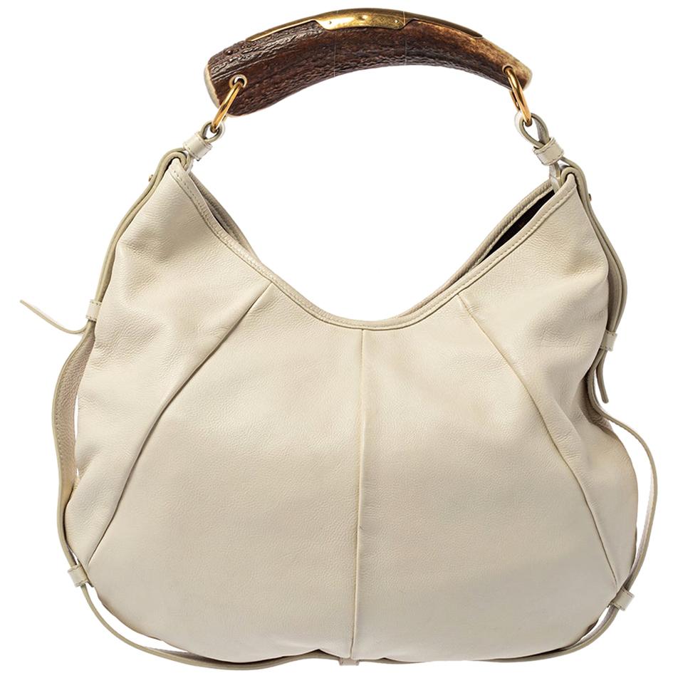 Prada White Leather Bow Satchel For Sale at 1stDibs