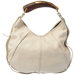 Saint Laurent White Leather Vincennes Mombasa Hobo