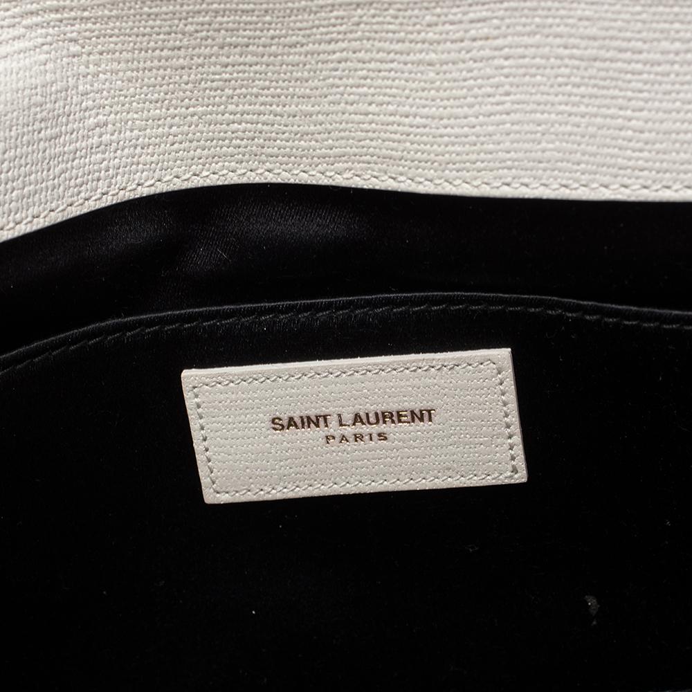 Saint Laurent White Leather Y-Ligne Clutch 4