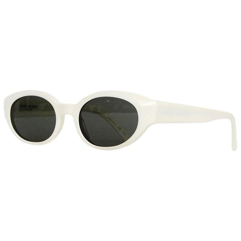 Saint Laurent White Lola Sunglasses For Sale at 1stDibs  display picture 2