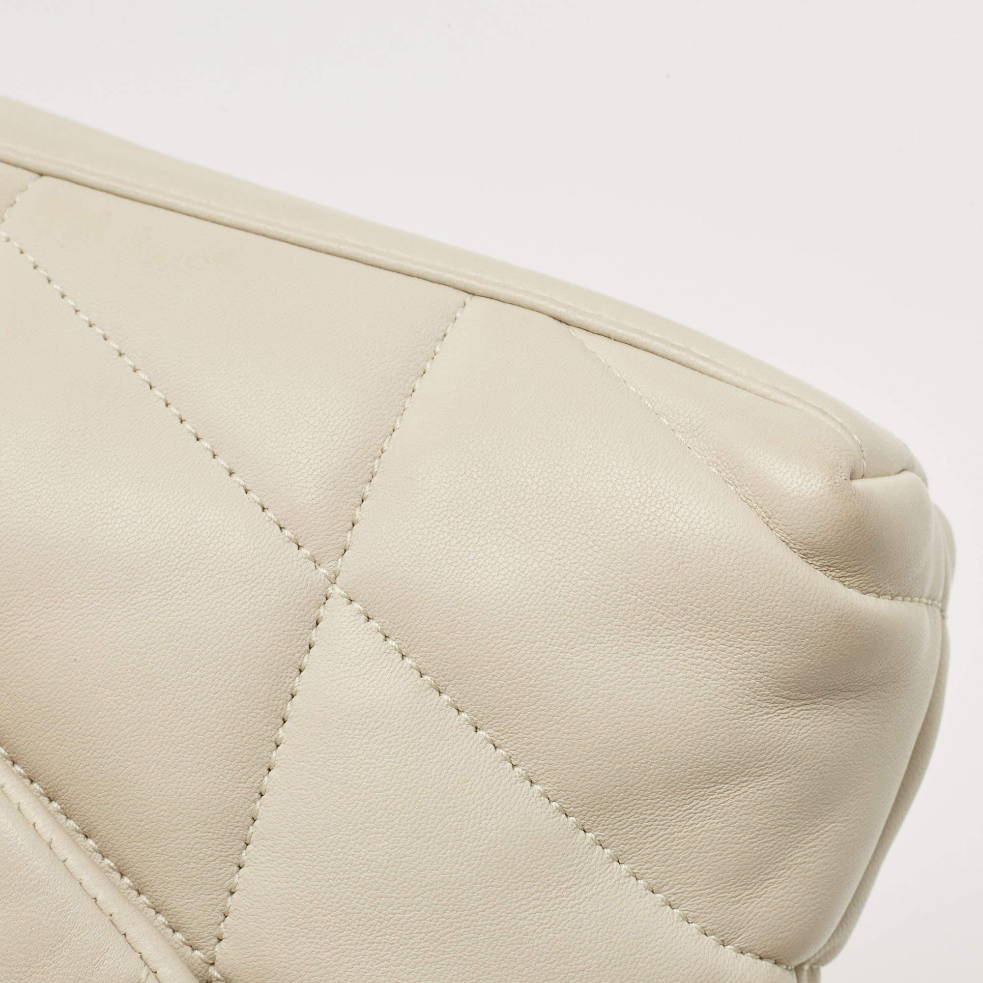 Saint Laurent White Quilted Leather Mini Puffer Toy Flap Bag 1