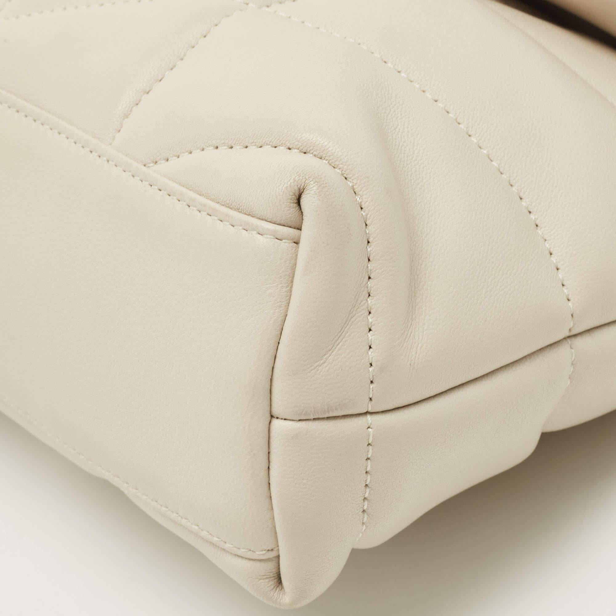 Saint Laurent White Quilted Leather Mini Puffer Toy Flap Bag 2