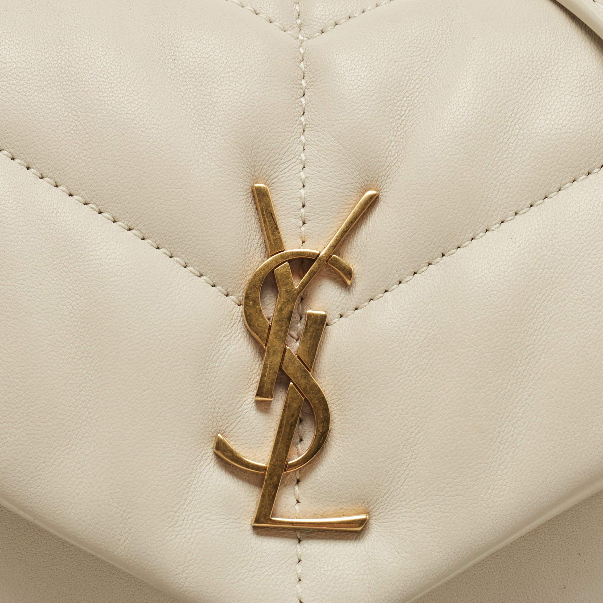 Saint Laurent White Quilted Leather Mini Puffer Toy Flap Bag 4