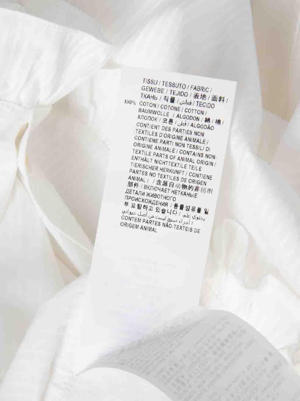 Saint Laurent White Ruffle Detail Blouse Size S For Sale 1