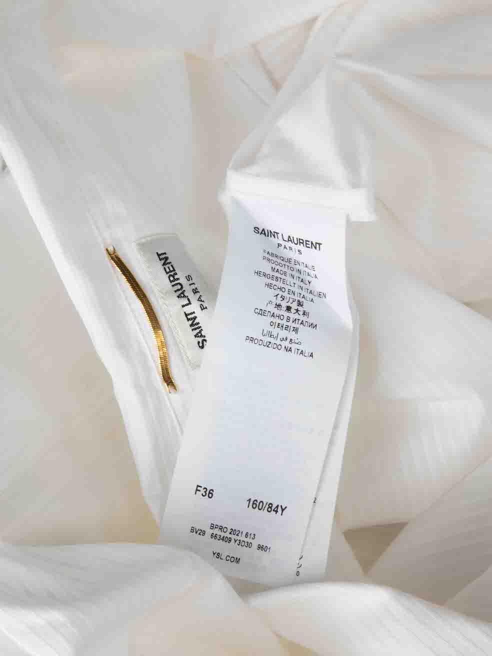 Saint Laurent White Ruffle Detail Blouse Size S For Sale 2