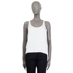 SAINT LAURENT white SEQUIN Tank Top Shirt 40 M