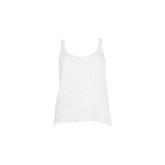 SAINT LAURENT white SEQUIN Tank Top Shirt 40 M