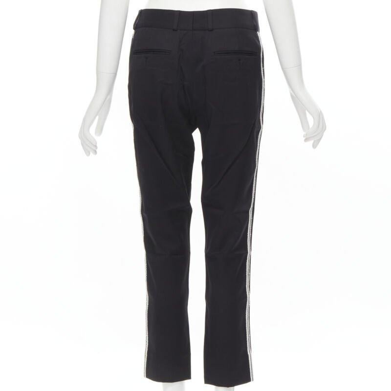 SAINT LAURENT white side braided trimming formal trousers S For Sale 1