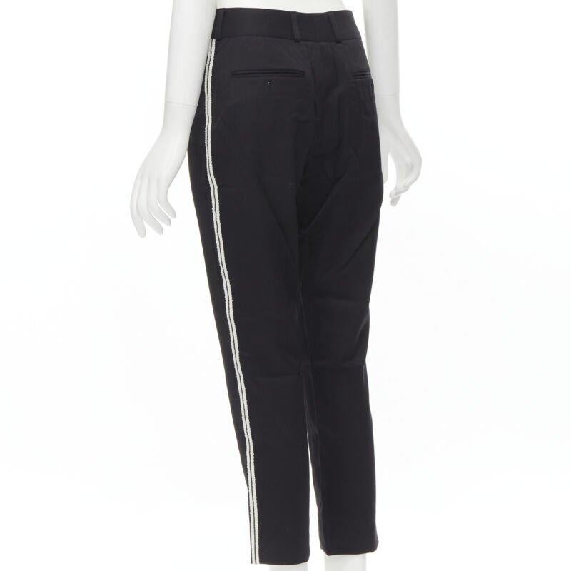 SAINT LAURENT white side braided trimming formal trousers S For Sale 2