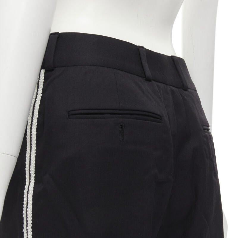 SAINT LAURENT white side braided trimming formal trousers S For Sale 4