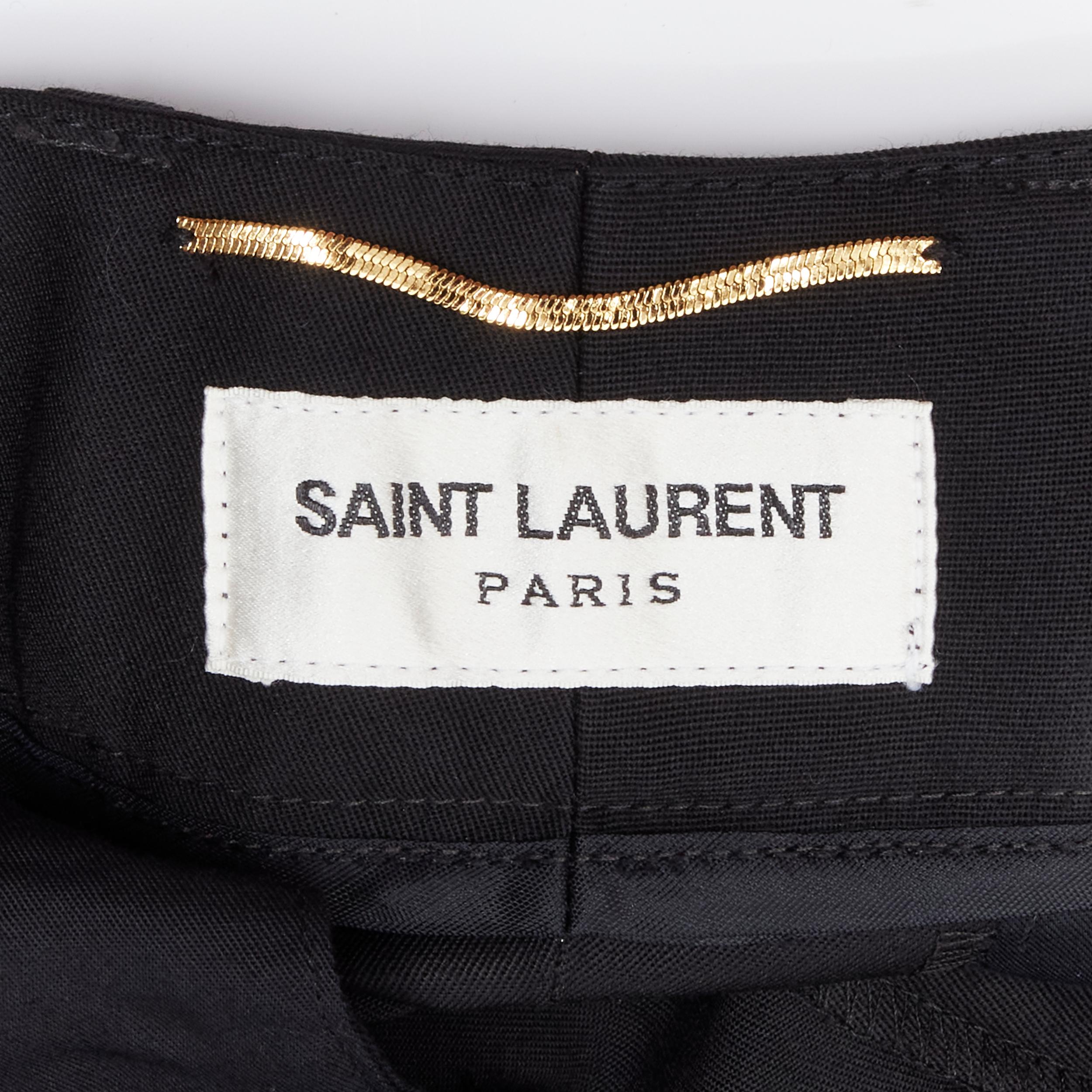 SAINT LAURENT white side braided trimming formal trousers S For Sale 3