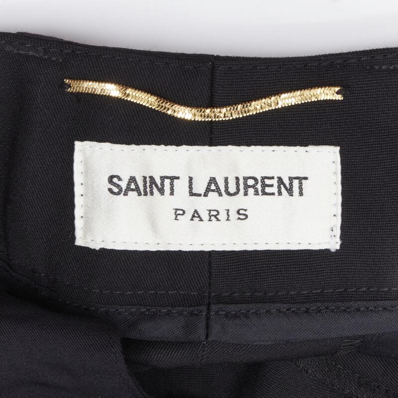 SAINT LAURENT white side braided trimming formal trousers S For Sale 5