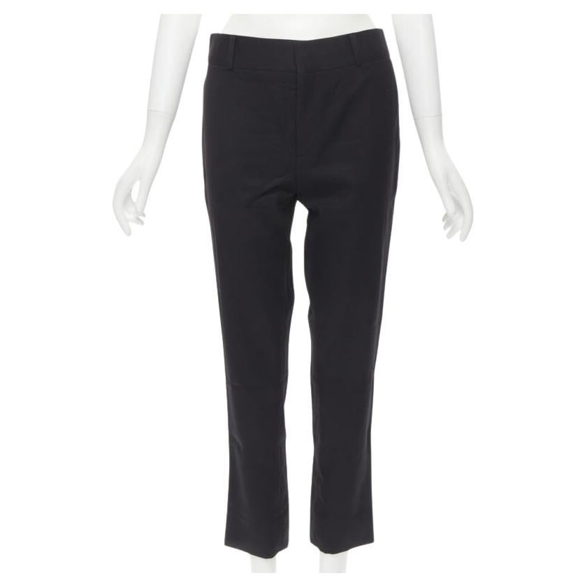 SAINT LAURENT white side braided trimming formal trousers S For Sale