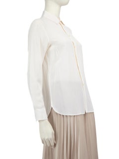 Saint Laurent White Silk Button Down Shirt Size L