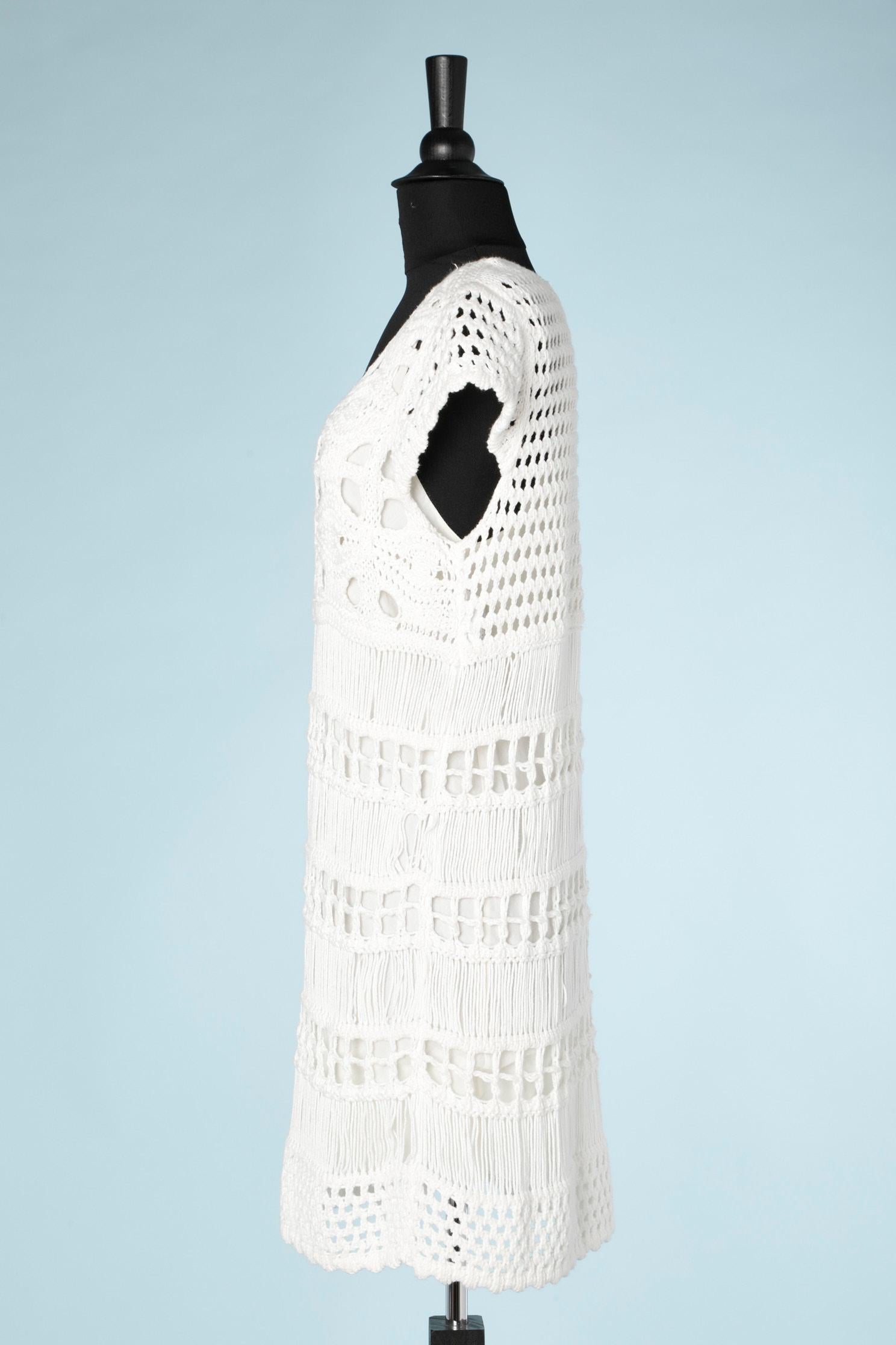  Saint Laurent - Robe d'été blanche en crochet Pour femmes en vente