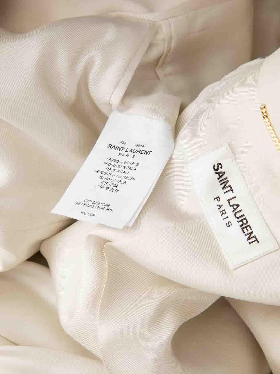 Saint Laurent White Wool Beaded Stripe Blazer Jacket Size S For Sale 2