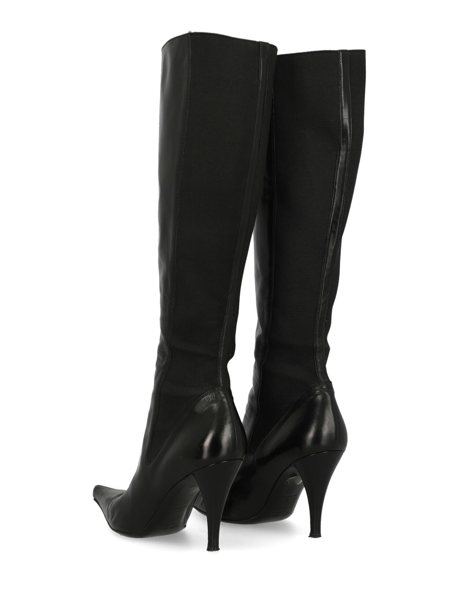 Women's Saint Laurent Woman Boots Black Leather IT 36 For Sale