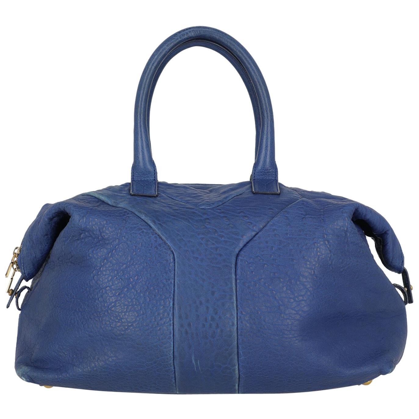 Saint Laurent Woman Handbag Navy Leather For Sale