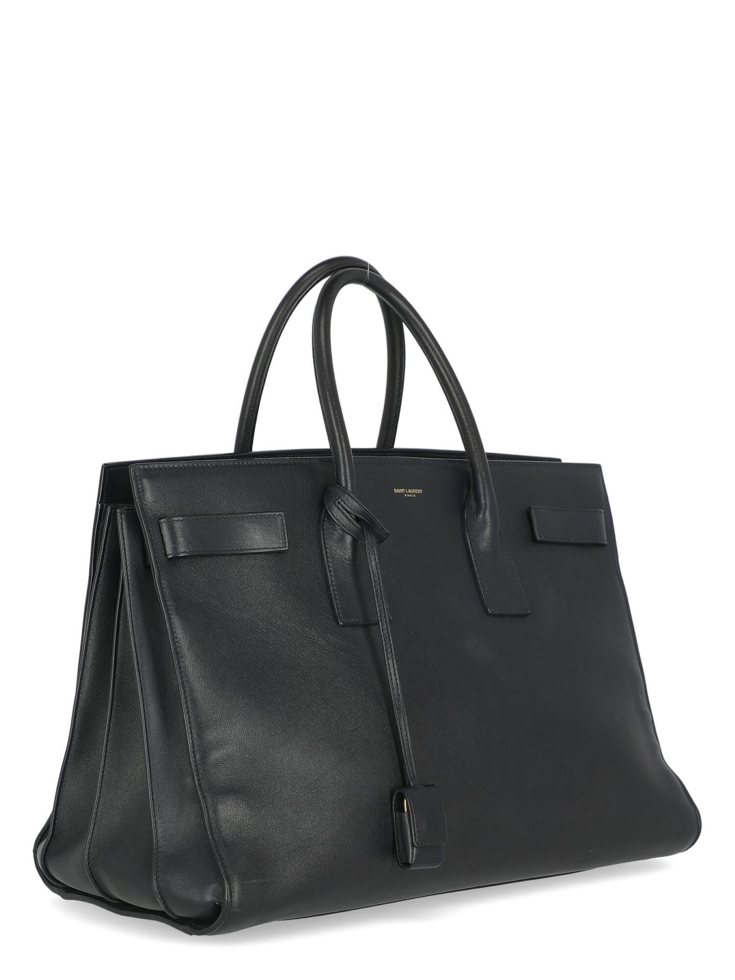 Black Saint Laurent Woman Handbag Sac De Jour Navy Leather For Sale