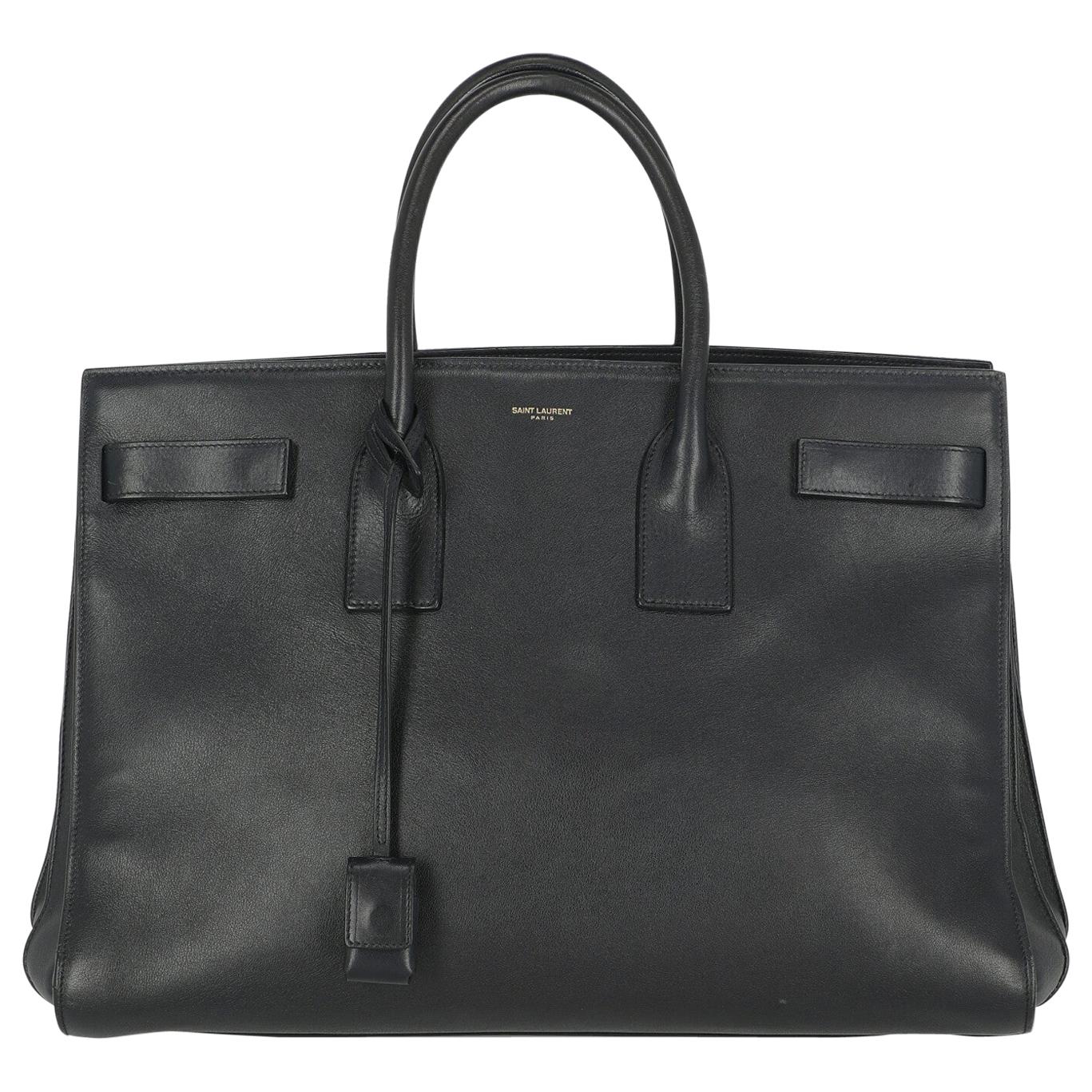 Saint Laurent Woman Handbag Sac De Jour Navy Leather For Sale