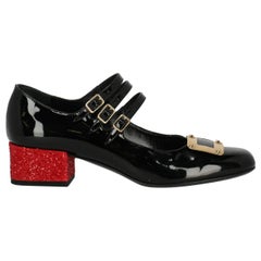 Saint Laurent Woman Pumps Black, Red EU 38.5