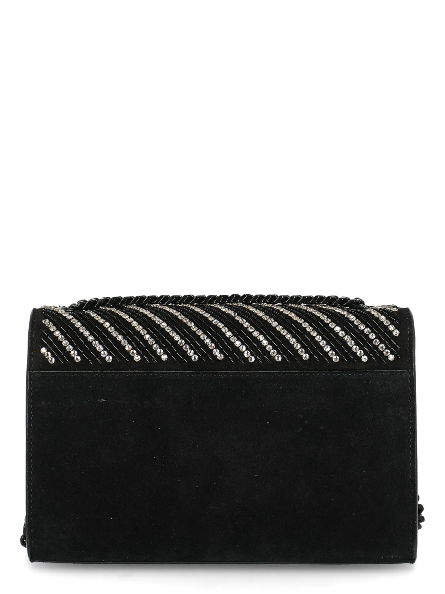 Women's Saint Laurent Woman Shoulder bag Pompom Kate Black Leather For Sale