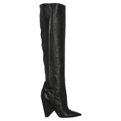 Saint Laurent  Women   Boots  Black Leather EU 39.5