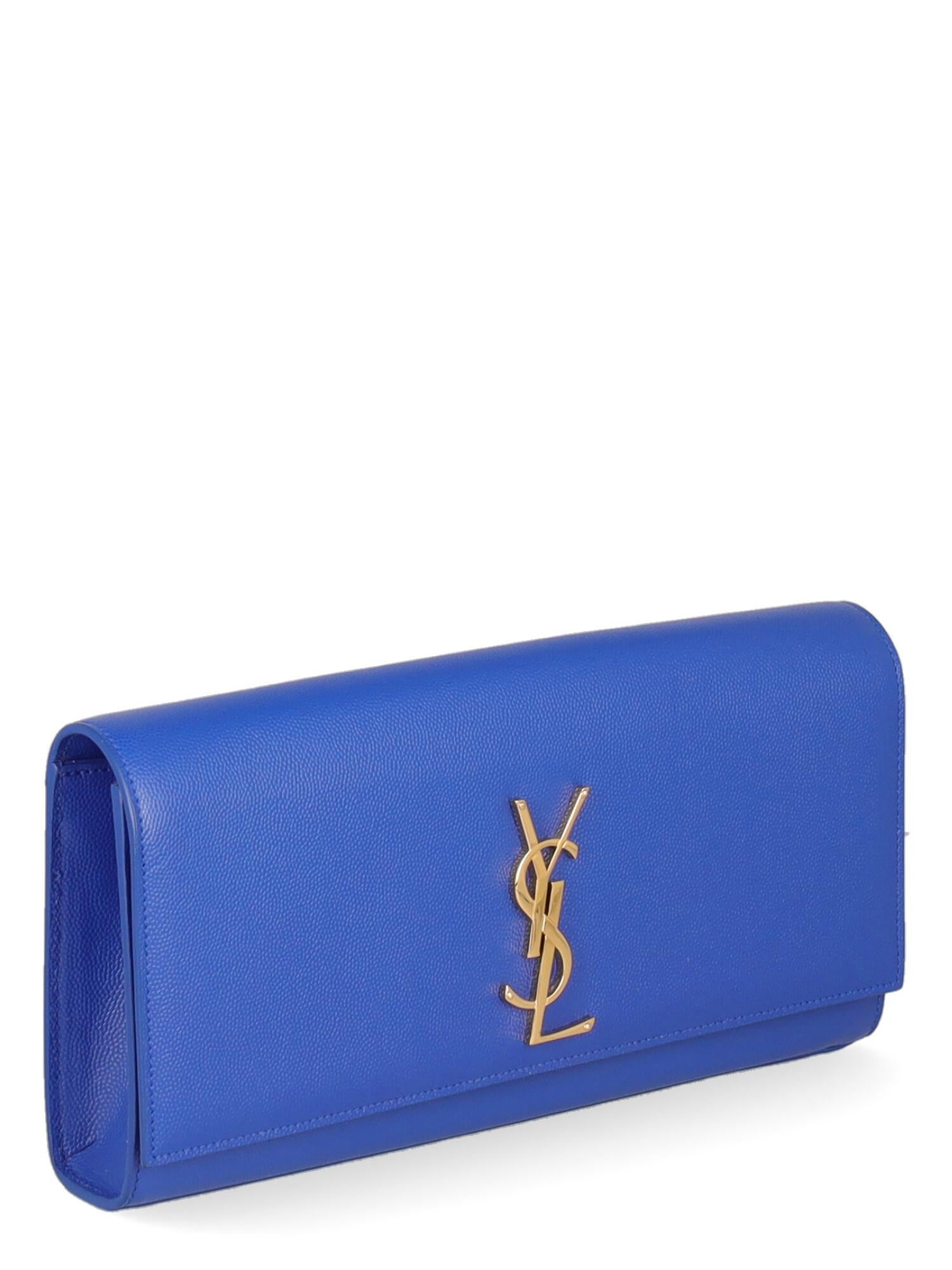 Blue Saint Laurent  Women Handbags Kate Monogram Navy Leather 