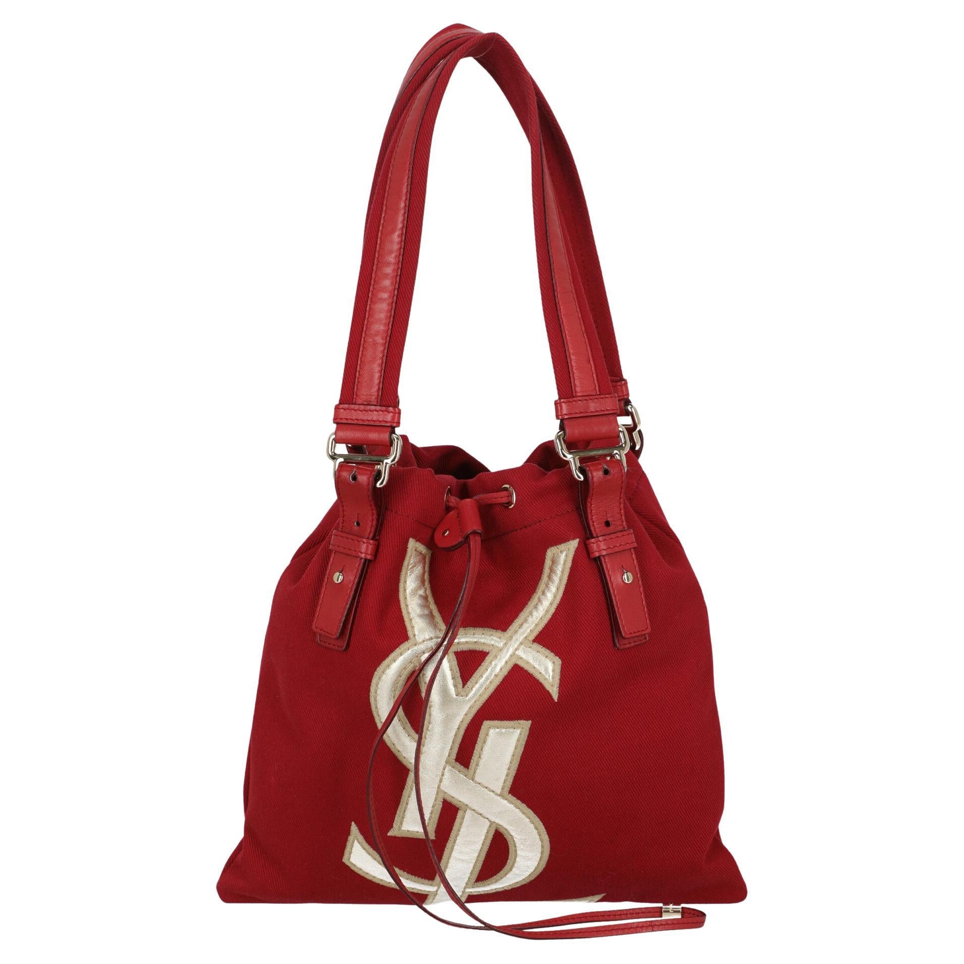 Saint Laurent Women Handbags Red Cotton  For Sale