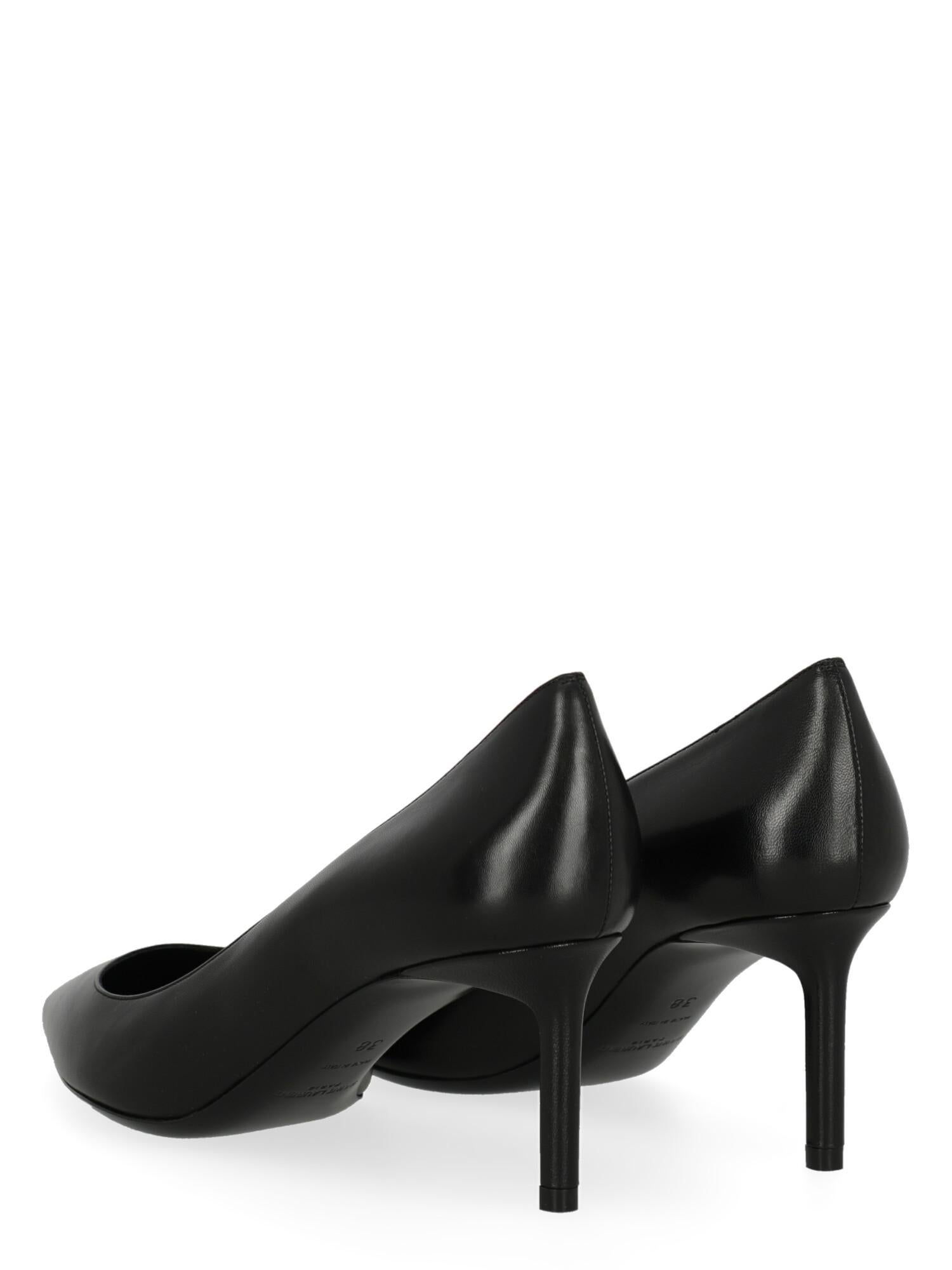 Saint Laurent  Women   Pumps  Black Leather EU 38 In Excellent Condition For Sale In Milan, IT