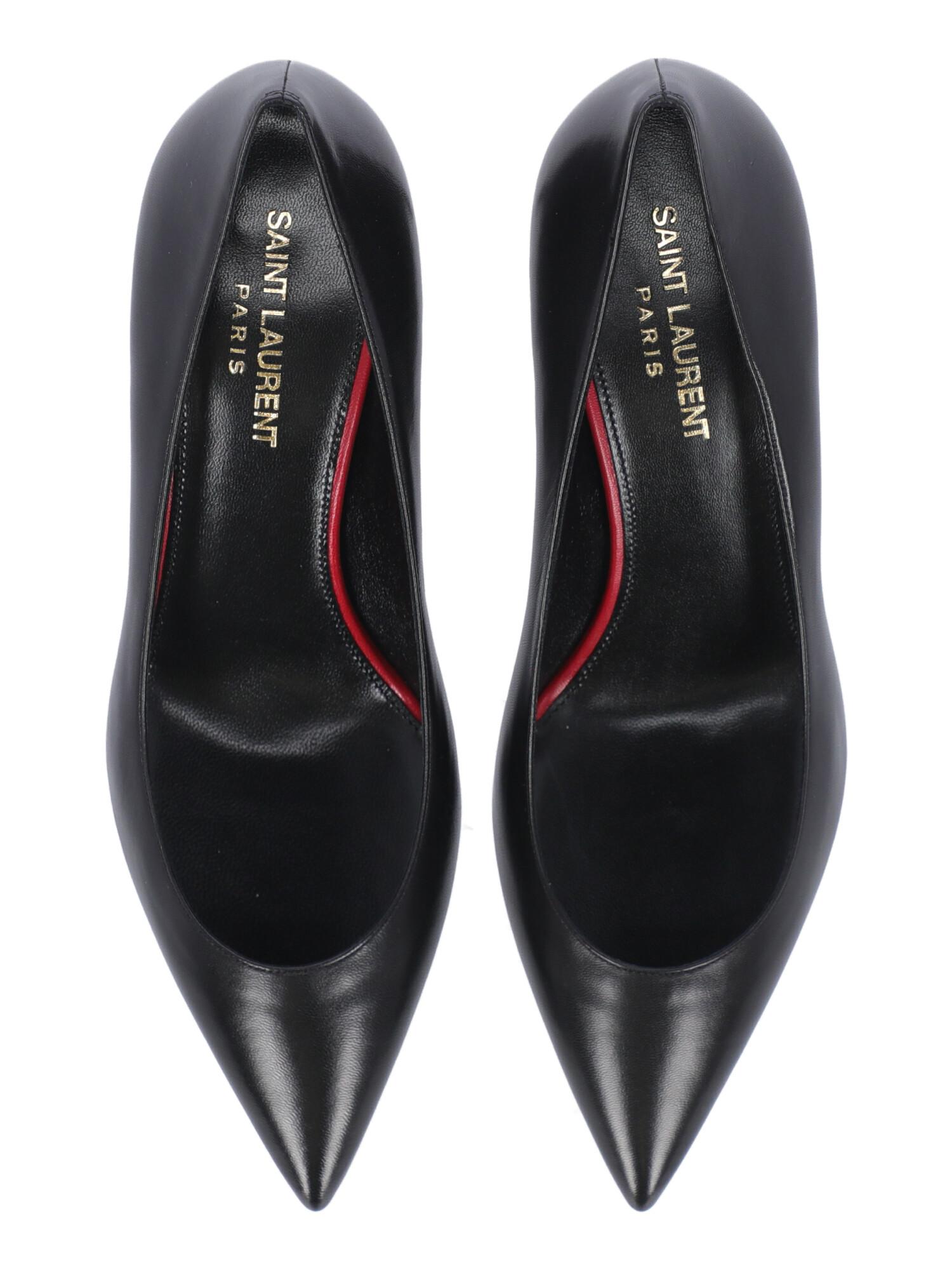 Saint Laurent  Women   Pumps  Black Leather EU 38 For Sale 1