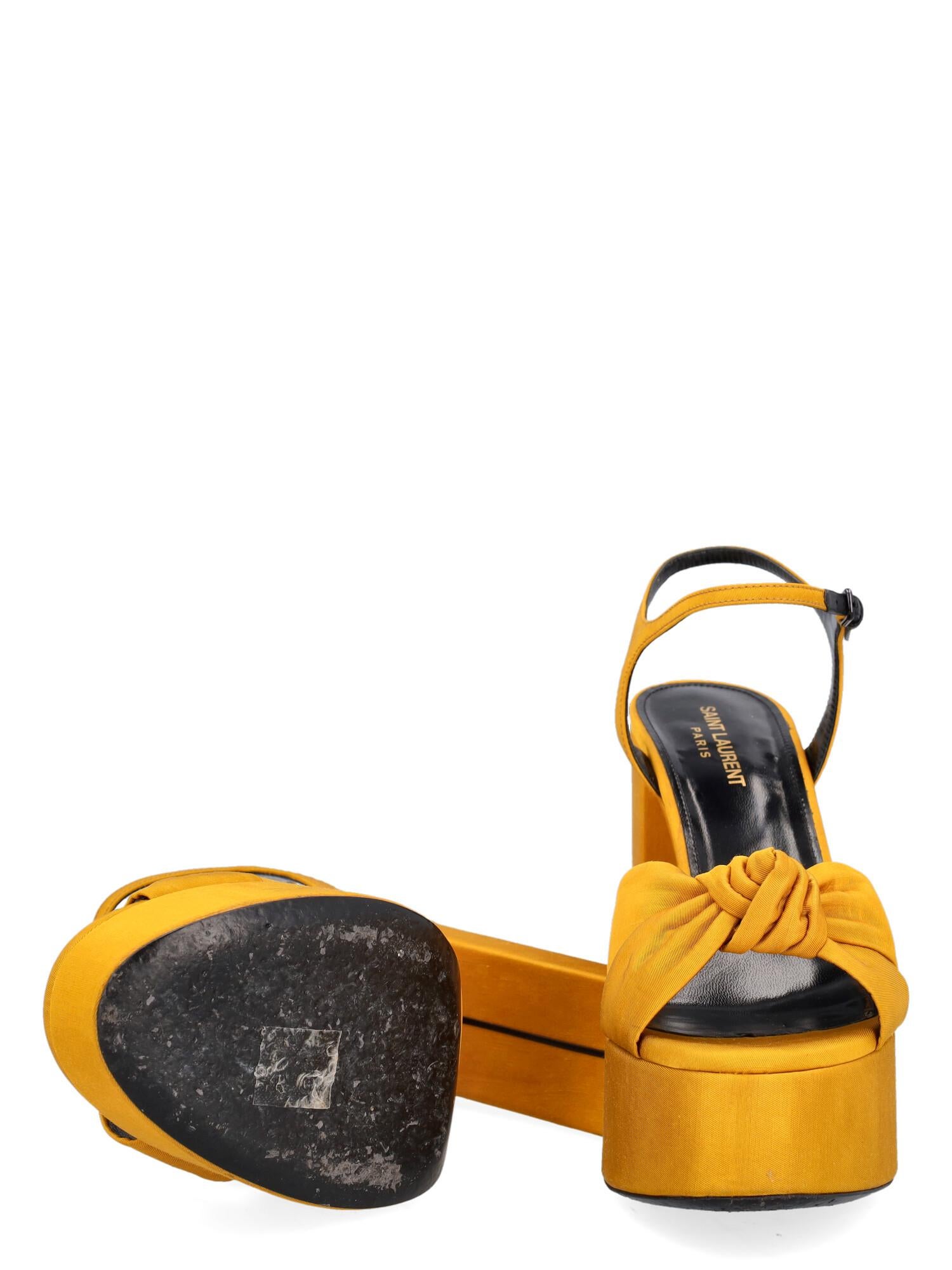 Women's Saint Laurent Women Sandals Yellow Fabric EU 39 For Sale