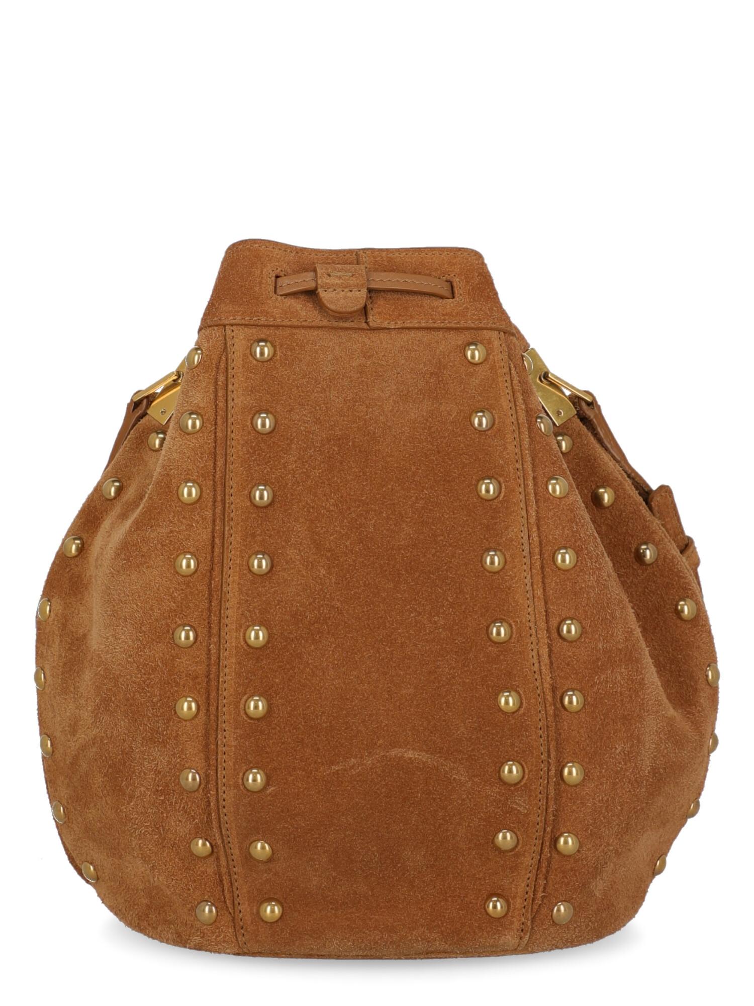 camel color leather handbag