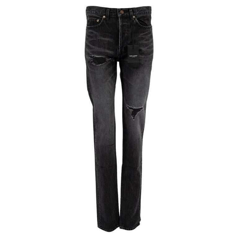Saint Laurent Women's 2018 Distressed Slim Fit Jeans For Sale at 1stDibs