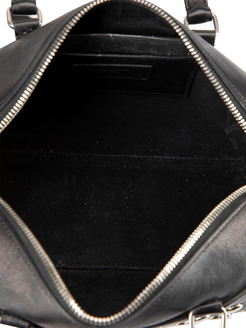 Saint Laurent Women's Black Leather Heart Studded Baby Duffle Bag 2