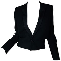 Saint Laurent Women's Black Wool Tuxedo Jacket