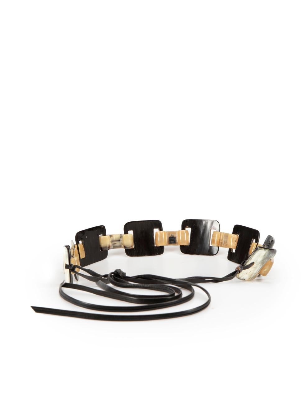 Saint Laurent Women's Brown Buffalo Horn Chain Belt In Good Condition For Sale In London, GB