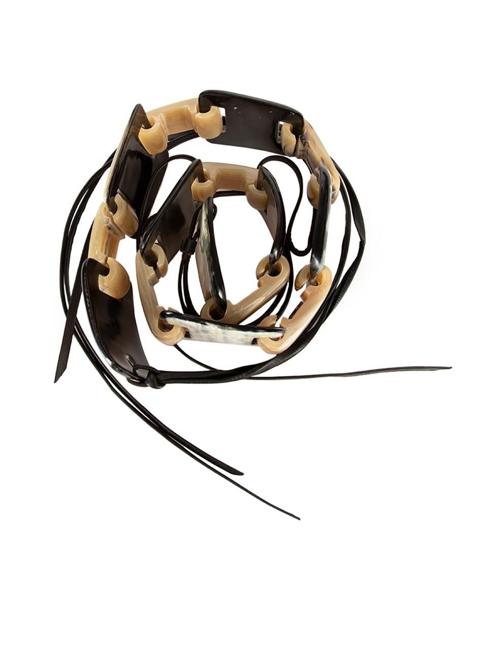 Saint Laurent Women's Brown Buffalo Horn Chain Belt For Sale 1