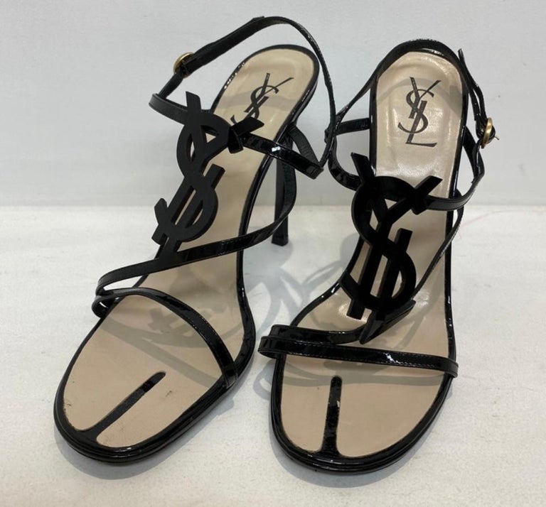 Sandales Plateforme Yves Saint Laurent – Talon Bas, Beige, Taille UK 3.5, Occasion Très Bon état