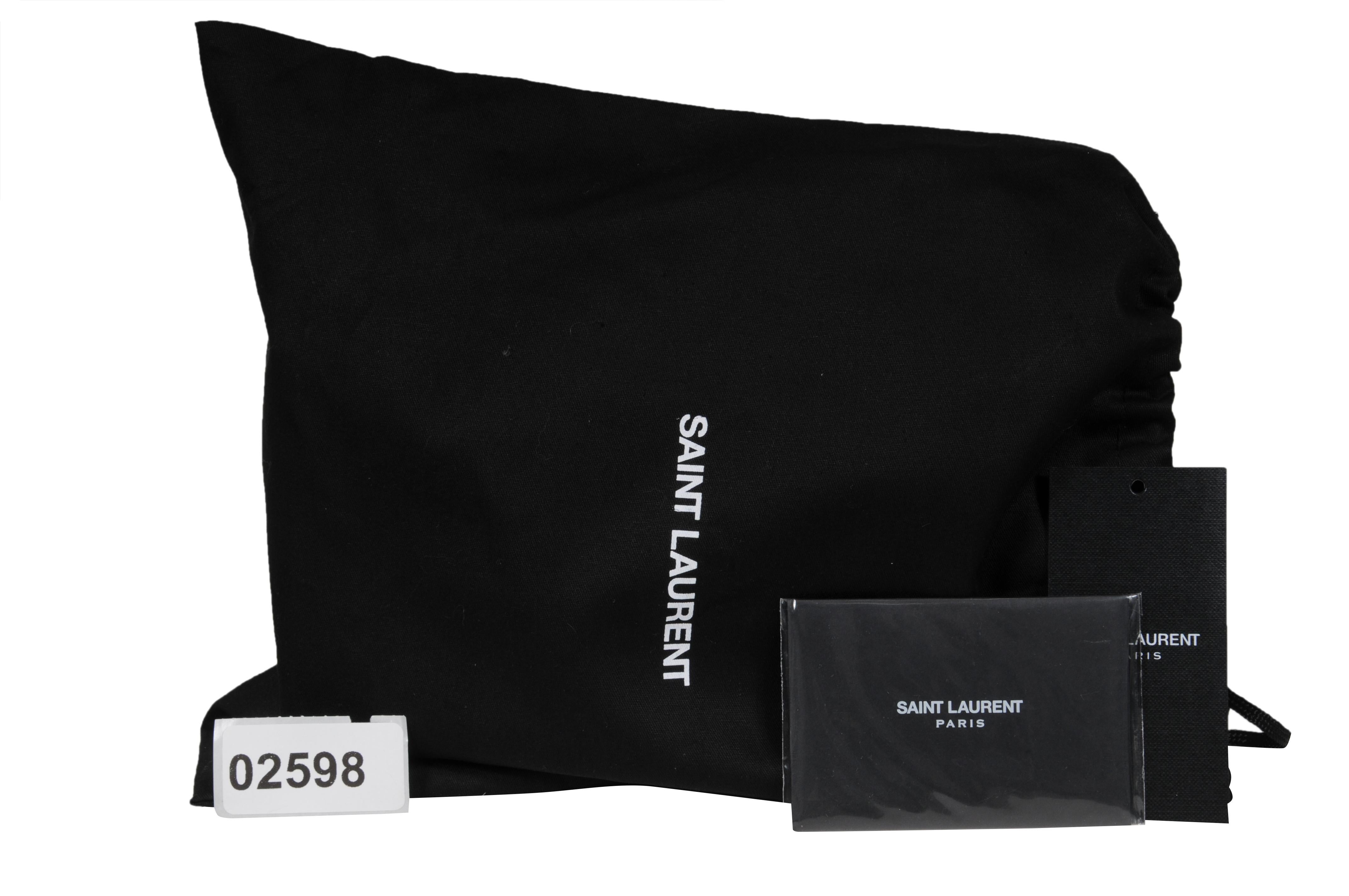 Saint Laurent Womens Envelope Medium Gesteppte Strukturierte Leder Umhängetasche Beige im Angebot 15