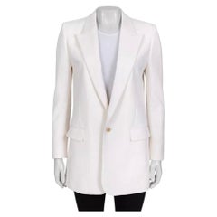 Saint Laurent Damenblazer aus weißer Schurwolle, Größe 38